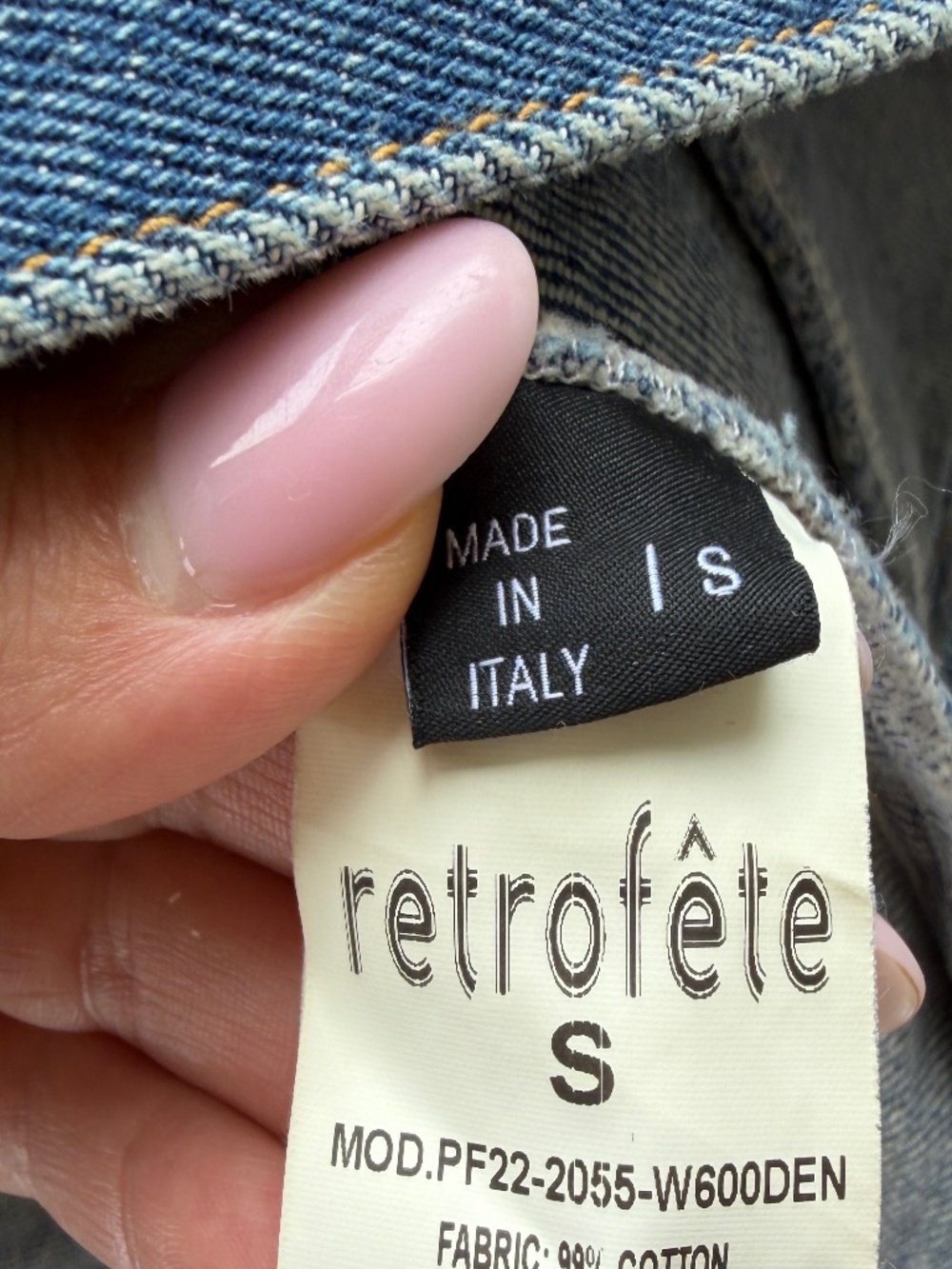 Retrofête Ada Puff Sleeve Distressed Denim Jacket – Dark Wash – Size S - Picture 5 of 5